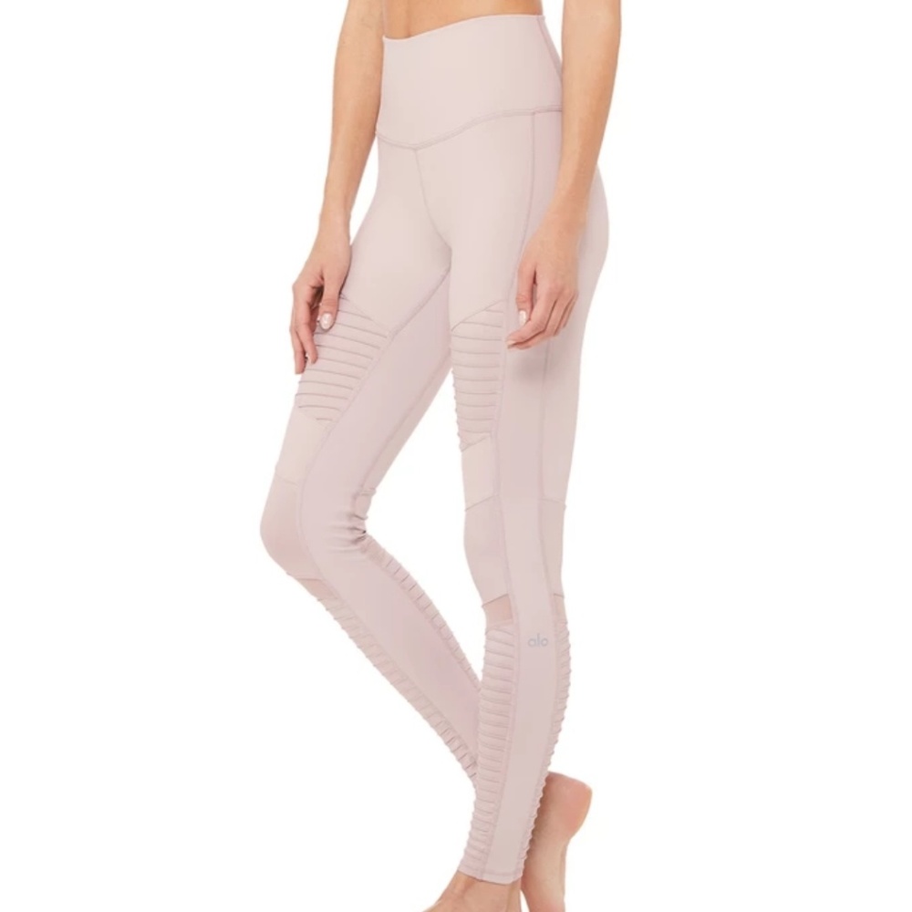 Alo Yoga High Waist Moto Leggings Lavender Sm - Picture 2 of 6